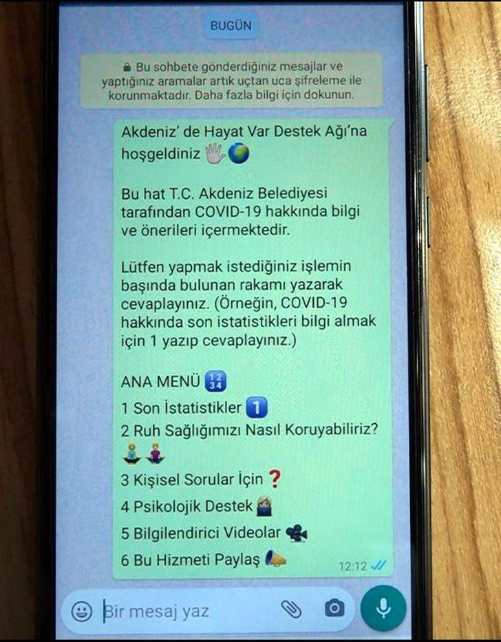 Akdeniz Belediyesi, whatsapp destek hattı kurdu G4