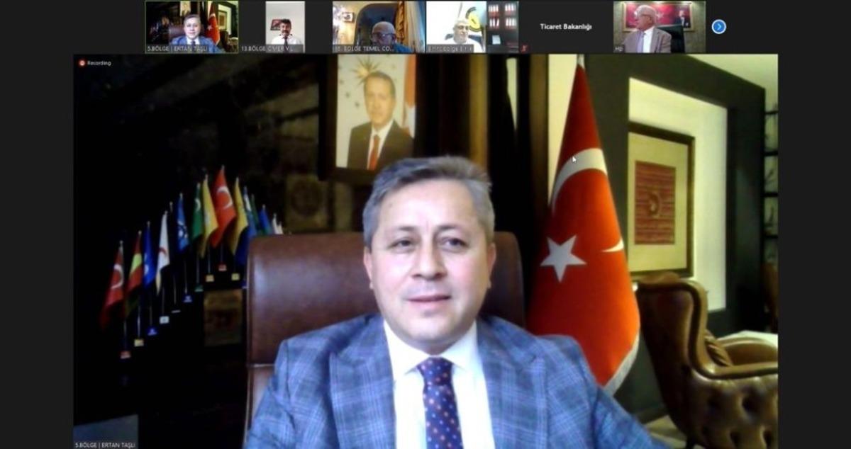 5. B&ouml;lge Başkanı Taşlı, Bakan Pekcan ile telekonferans ile g&ouml;r&uuml;şt&uuml;