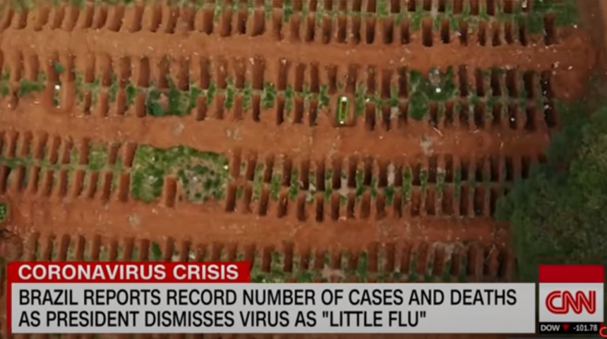 Brezilya'da toplu mezarlar havadan görüntülendi