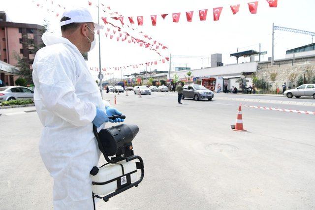 Mamak Belediyesinden araçlar için dezenfekte istasyonu