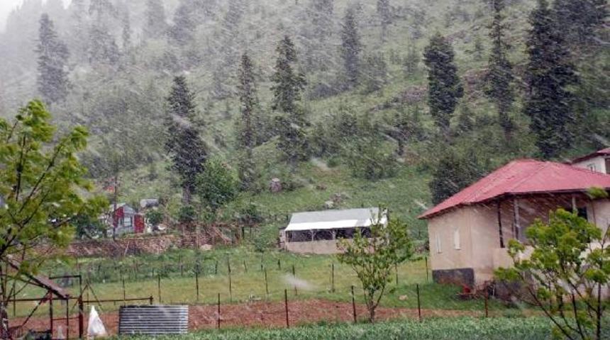 Adana'nın yüksek kesimlerine kar yağdı