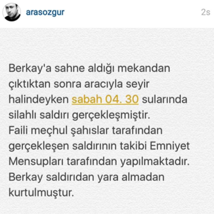 Ünlü Popçu Berkay silahlı saldırıya uğradı G4