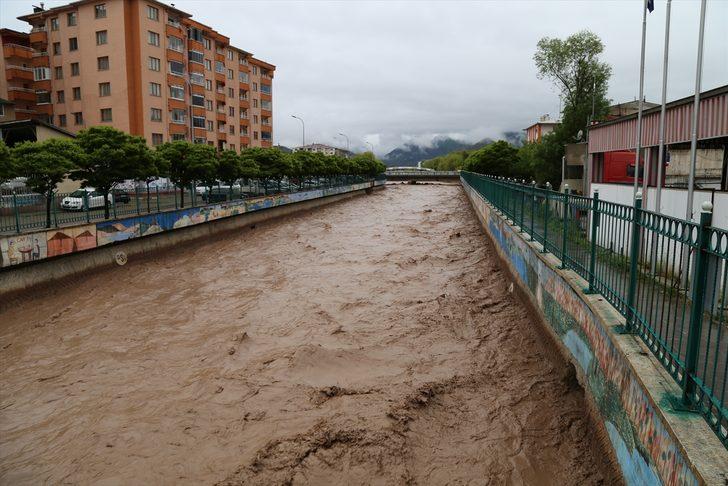 GÜNCELLEME - Su seviyesi yükselen Oltu çayı kısmen taşarak tarım arazilerine zarar verdi G1
