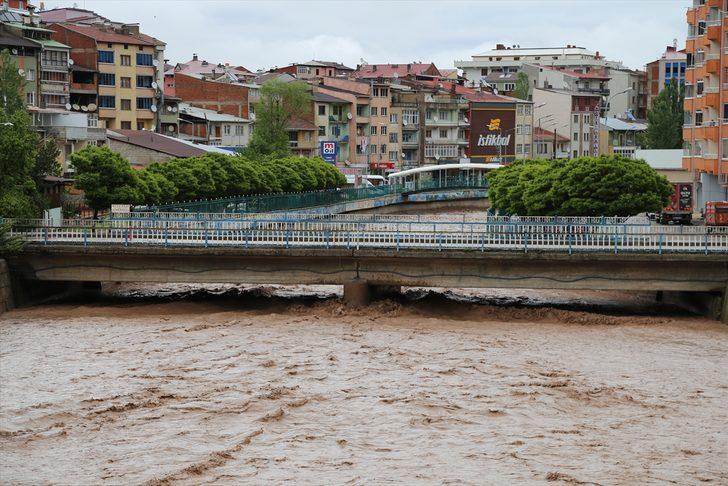 GÜNCELLEME - Su seviyesi yükselen Oltu çayı kısmen taşarak tarım arazilerine zarar verdi G5