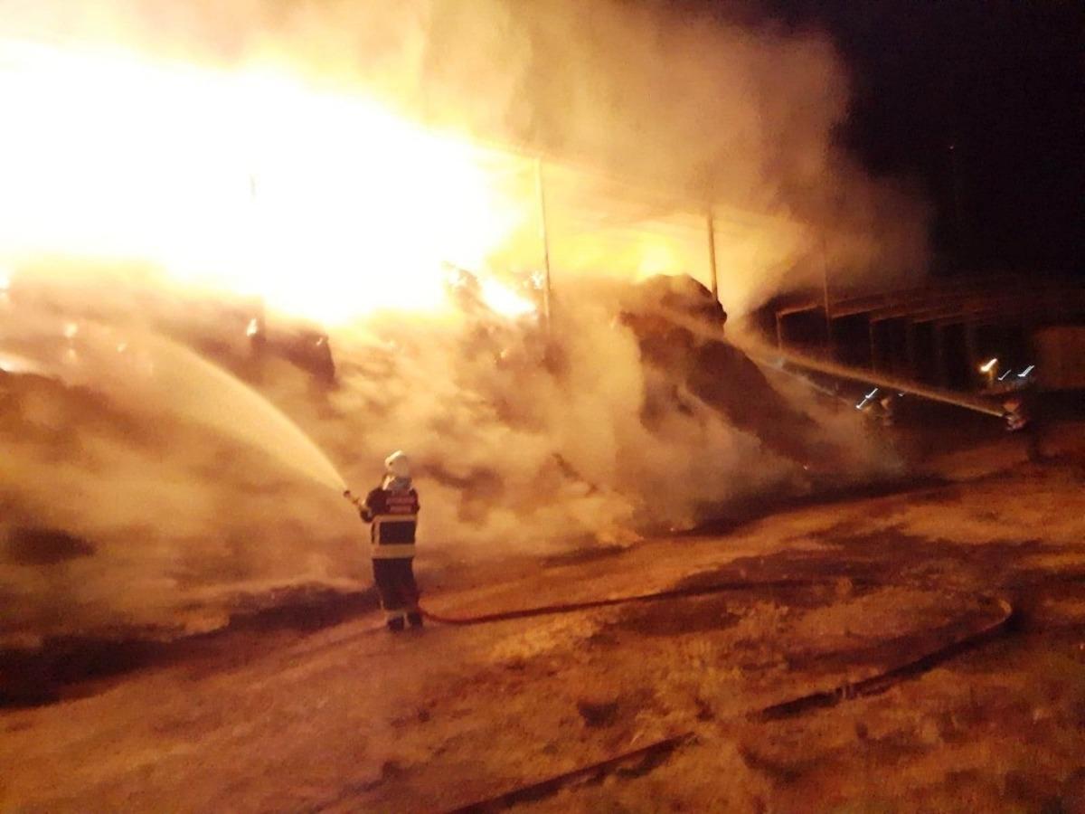 Aydın&rsquo;daki &ccedil;iftlikte samanlar alev aldı