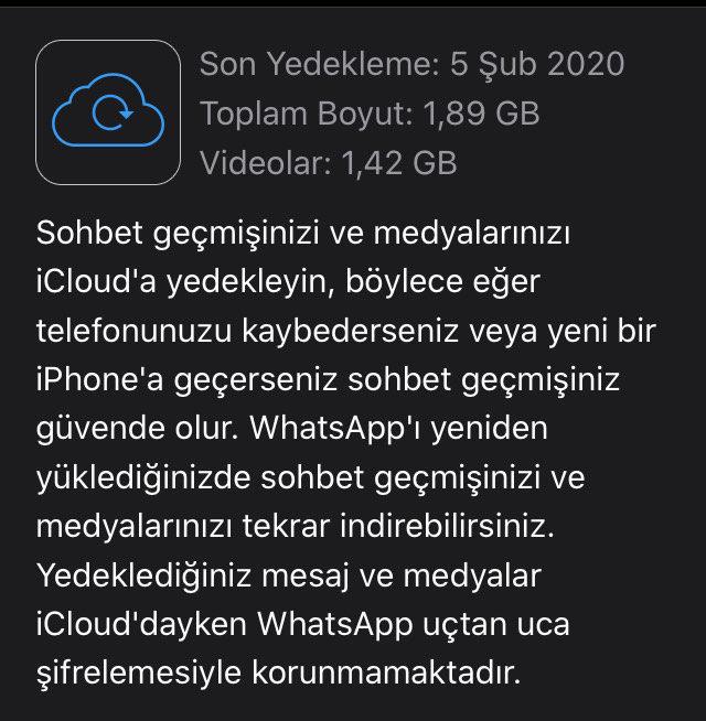 WhatsApp yedekleme