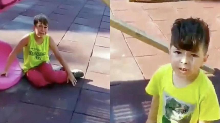 Polisi görünce saklanarak ağlamaya başladılar