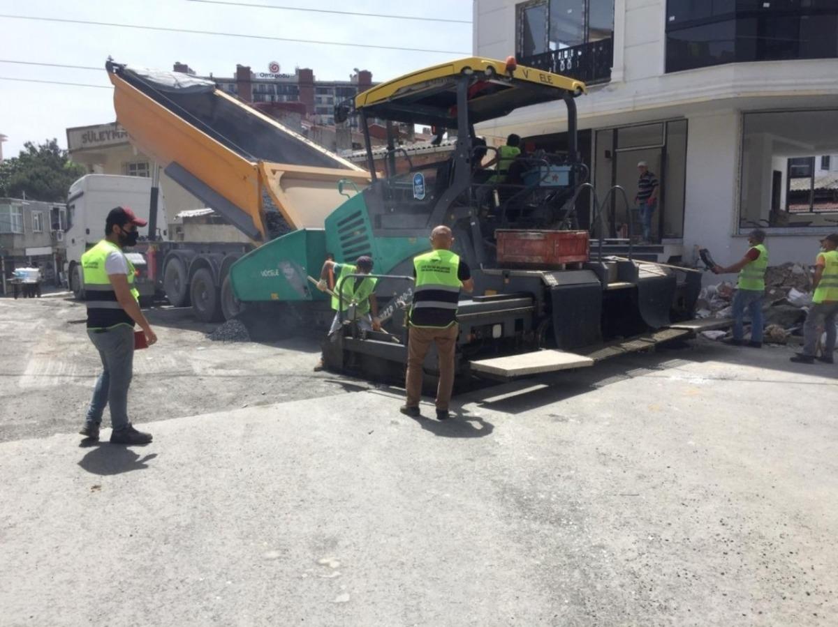 Ey&uuml;psultan&rsquo;da 6 bin 459 ton asfalt d&ouml;k&uuml;ld&uuml;