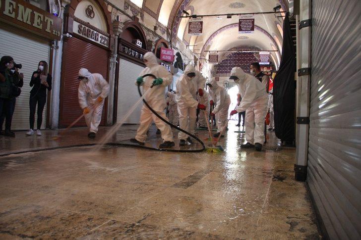 Tarihi Kapalı Çarşı dezenfekte ve temizlik çalışması yapıldı G2