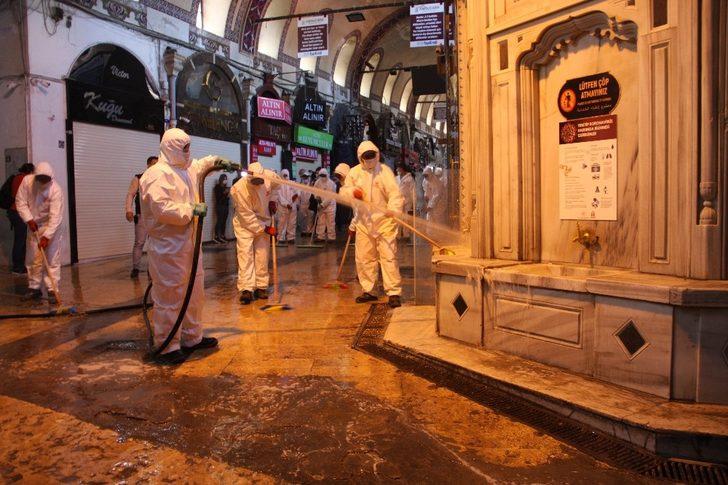 Tarihi Kapalı Çarşı dezenfekte ve temizlik çalışması yapıldı G4