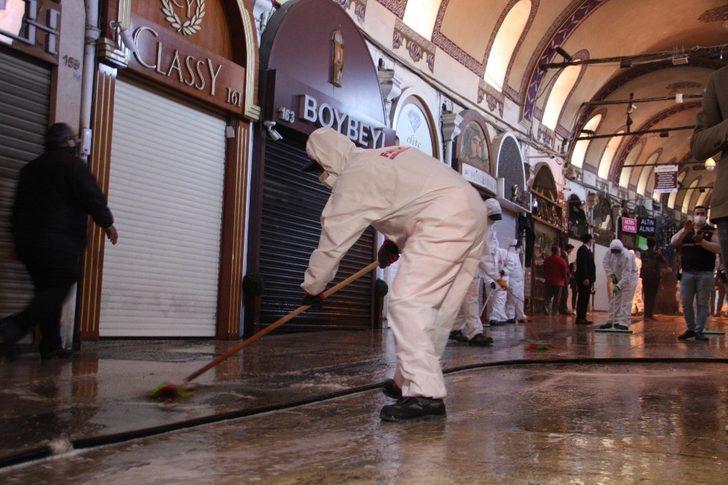 Tarihi Kapalı Çarşı dezenfekte ve temizlik çalışması yapıldı G5