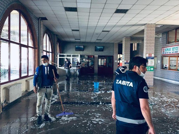 Otogarda dezenfekte çalışması G1