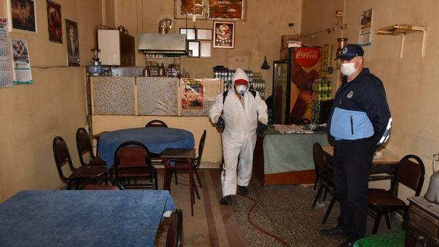 İnönü’de kahvehaneler dezenfekte edildi