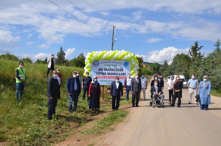 Denizli'de sigarasız mahalleye "tütün mamulleri kullanılmamaktadır" tabelası asıldı G1