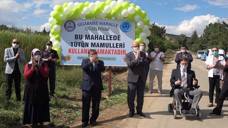 Denizli'de sigarasız mahalleye "tütün mamulleri kullanılmamaktadır" tabelası asıldı G3