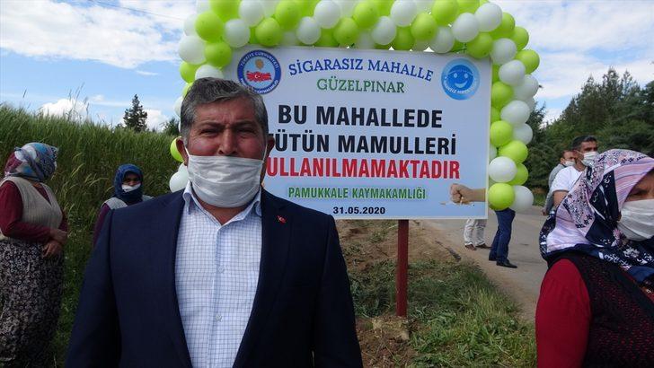 Denizli'de sigarasız mahalleye "tütün mamulleri kullanılmamaktadır" tabelası asıldı G5