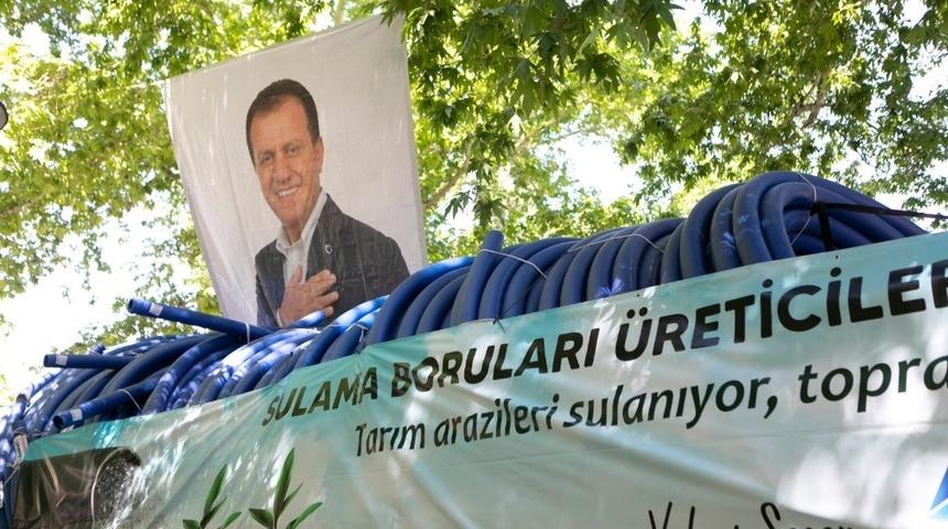 Mersin’de üreticilere 60 kilometre sulama borusu desteği