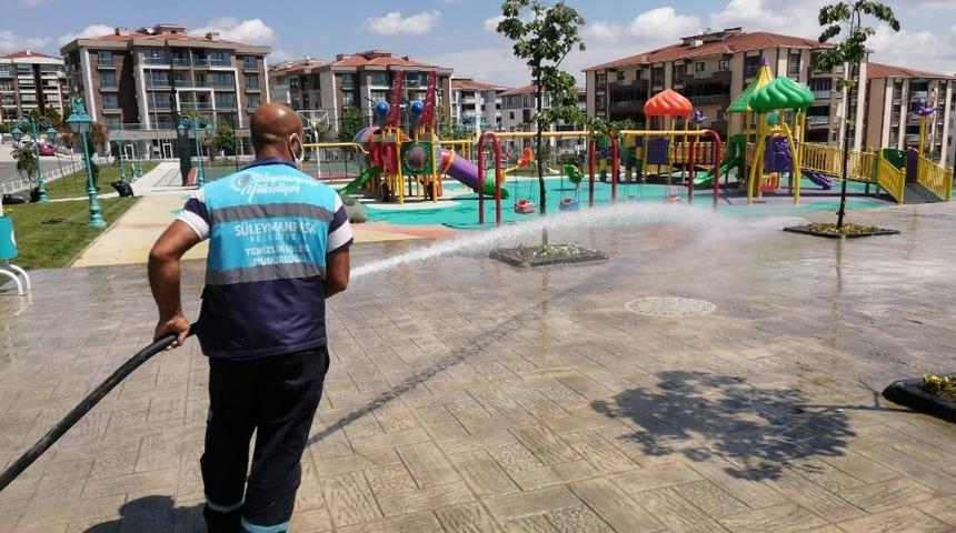 S&uuml;leymanpaşa&rsquo;da t&uuml;m alanlar dezenfekte edildi