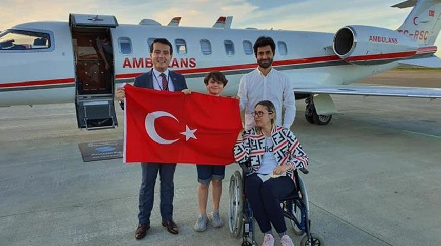 Beyninde t&uuml;m&ouml;r bulunan T&uuml;rk vatandaşı ambulans u&ccedil;akla Norve&ccedil;'ten getirildi