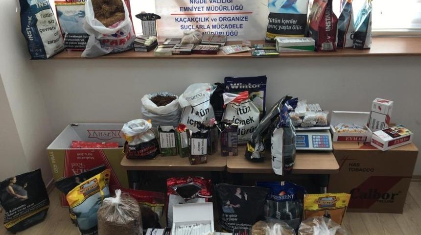 Niğde&rsquo;de 30 kilogram ka&ccedil;ak t&uuml;t&uuml;n ali ge&ccedil;irildi