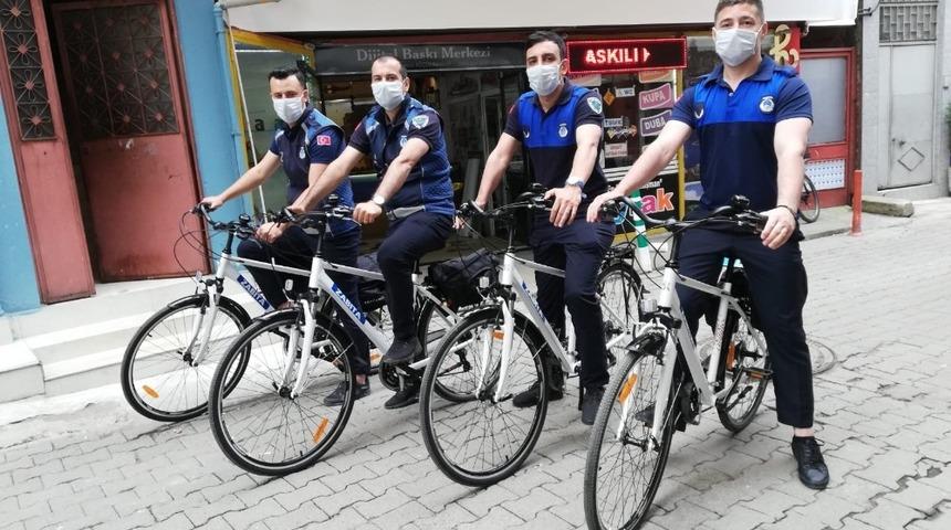 Giresun’da bisikletli zabıta ekipleri iş başında