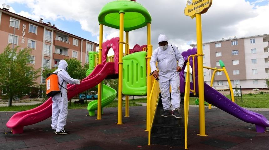 Yakutiye&rsquo;deki  parklar &ccedil;ocuklar i&ccedil;in yeniden dezenfekte edildi