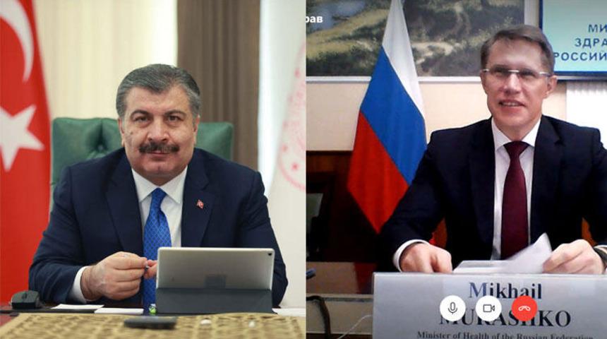 Sağlık Bakanı Koca, Rus mevkidaşı Murashko ile g&ouml;r&uuml;şt&uuml;