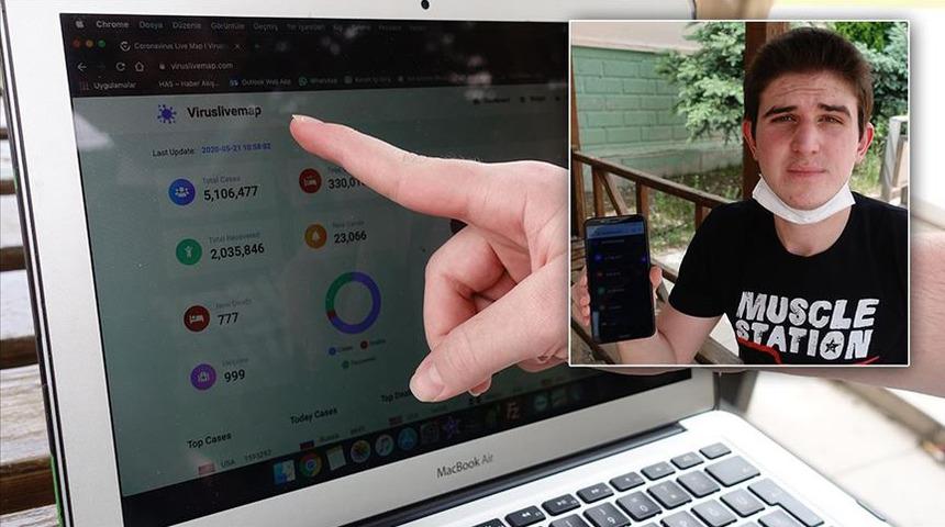 Konyalı gen&ccedil; koronavir&uuml;s sitesi kurdu, b&uuml;y&uuml;k ilgi g&ouml;rd&uuml;!