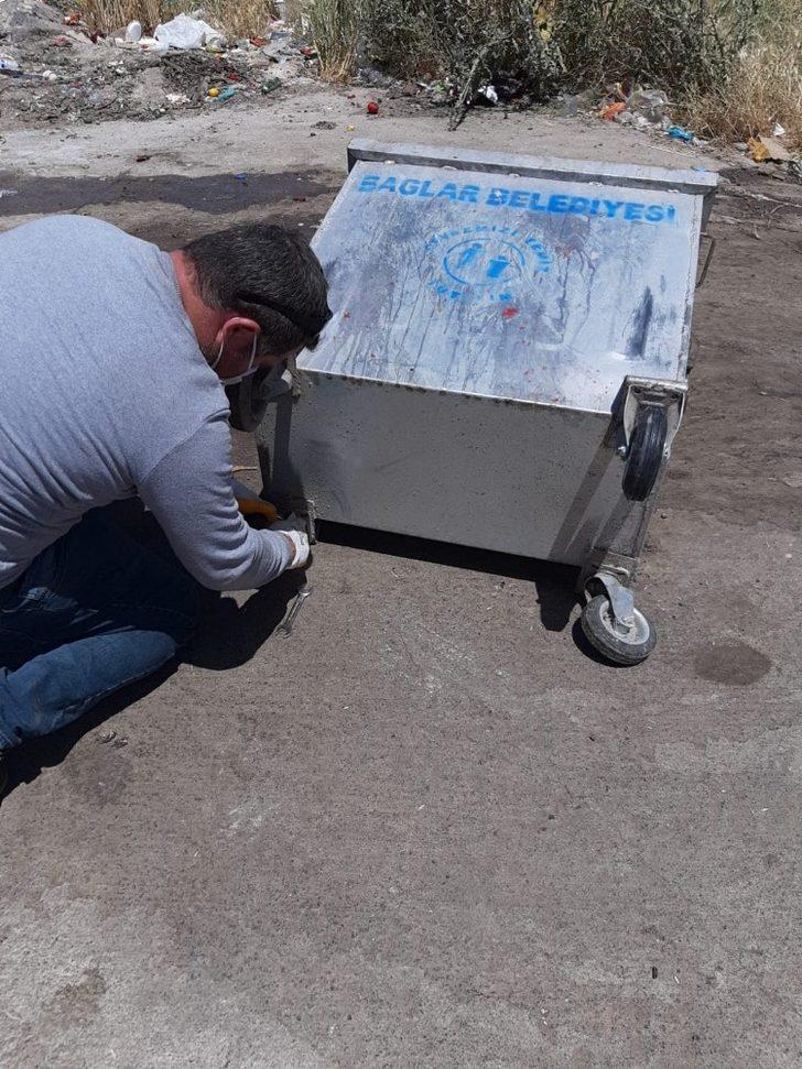 Temiz Bağlar için çöp konteynerleri yenilenerek dezenfekte ediliyor G1