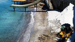 Bodrum'da akılalmaz olay! Mermer tozuyla Maldivler'e çevirmeye çalıştılar