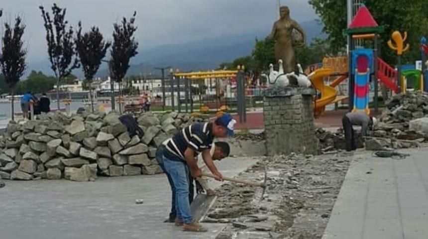 Edremit&rsquo;in sembol&uuml; Sarıkız&rsquo;a havuz yapılması &ccedil;alışmaları başladı