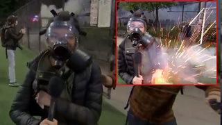 Ses bombası canlı yayındaki muhabire isabet etti