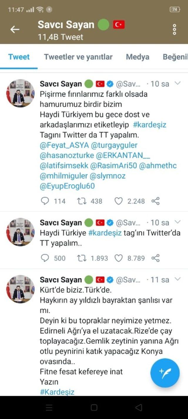 Savcı Sayan’dan  “Kardeşlik” çağrısı