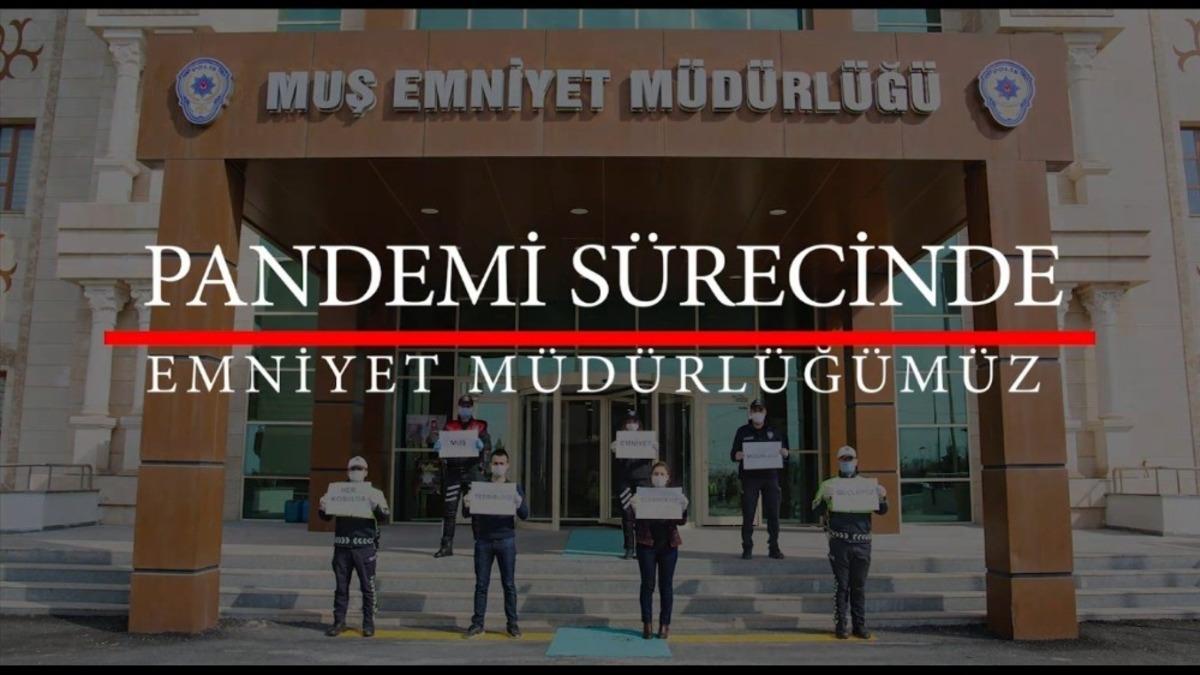 Muş Emniyet M&uuml;d&uuml;rl&uuml;ğ&uuml;nden pandemi s&uuml;reciyle ilgili klip