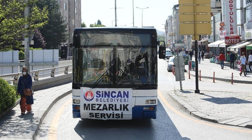 Sincan&rsquo;da &uuml;cretsiz mezarlık servisleri hizmete başladı