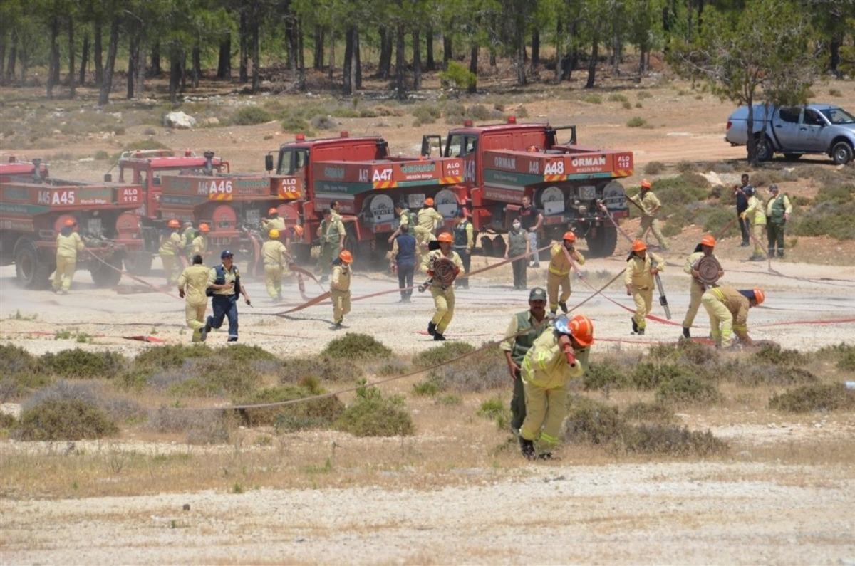 Silifke&rsquo;de orman yangını tatbikatı