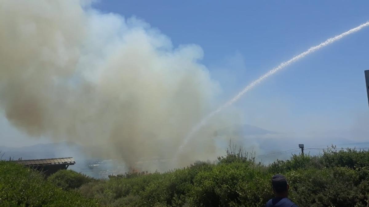 Titus T&uuml;neli yakınında kuru ot yangını