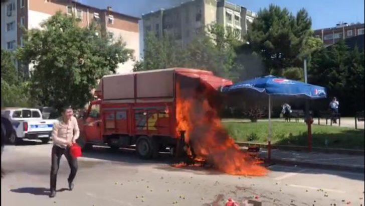 Satış yapmasına izin verilmeyince kamyonetini ateşe verdi G5