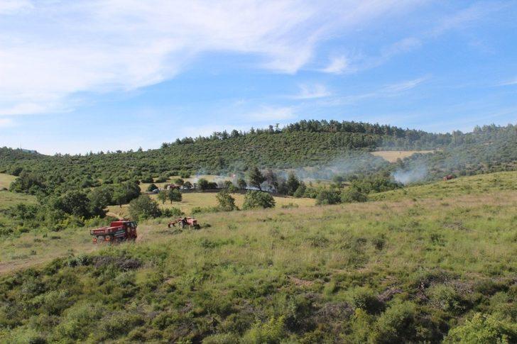 Bayramiç’te tarla yangını G1