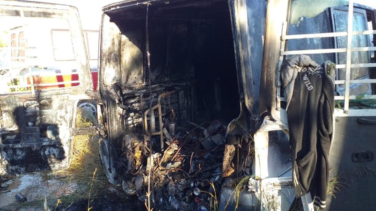 Bir anda alev aldı dakikalar i&ccedil;erisinde k&uuml;l oldu