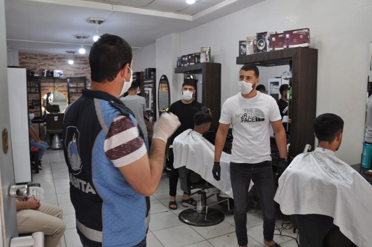 Cizre&rsquo;de maske ve sosyal mesafe denetimi