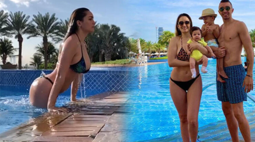 Fernando Muslera'nın eşi Patricia Callero'dan havuz paylaşımı