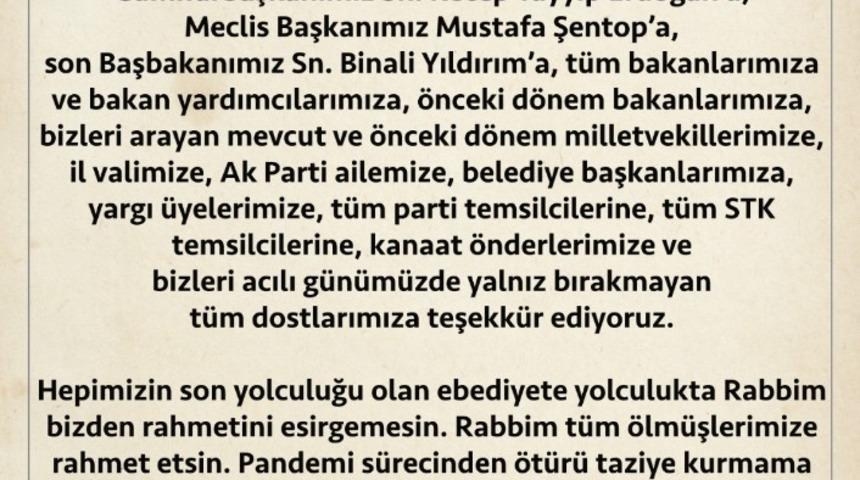 AK Parti’li Gülaçar’dan teşekkür mesajı