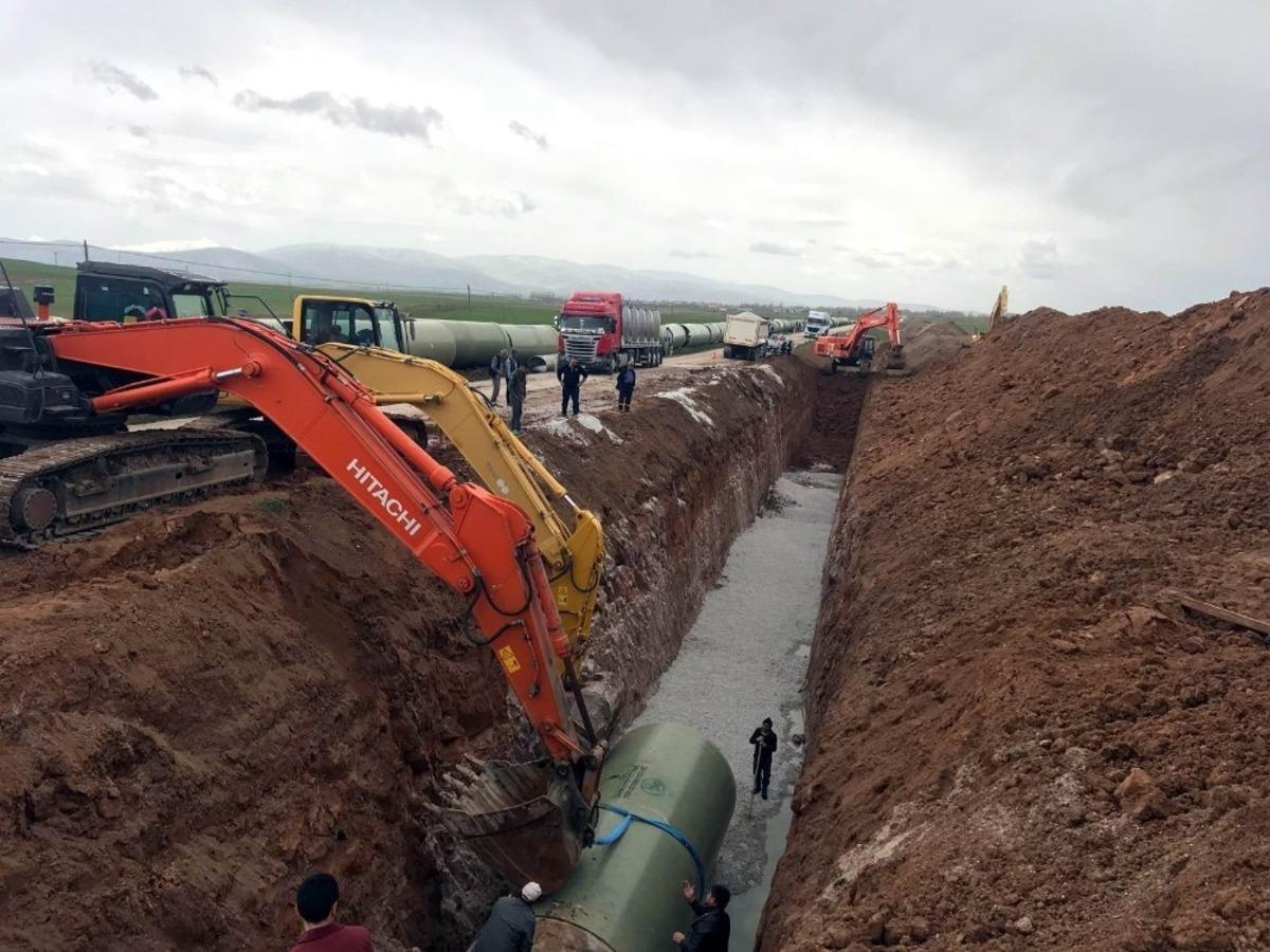 Elbaşı - Karadayı sulamasında &ccedil;alışmalar hızla devam ediyor