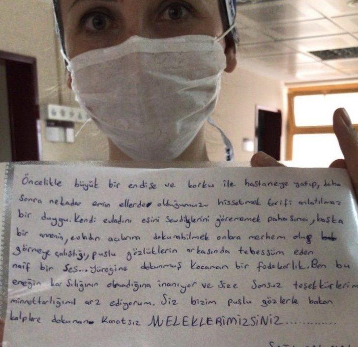 Çocuğu koronavirüsü yenen anneden sağlık çalışanlarına duygulandıran mektup G1