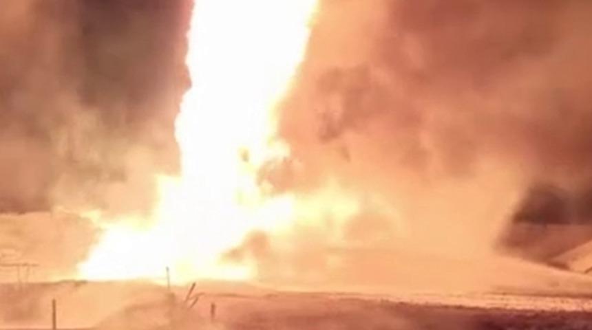 Rusya&rsquo;da petrol kuyusunda &ccedil;ıkan yangına tanksavarlı m&uuml;dahale