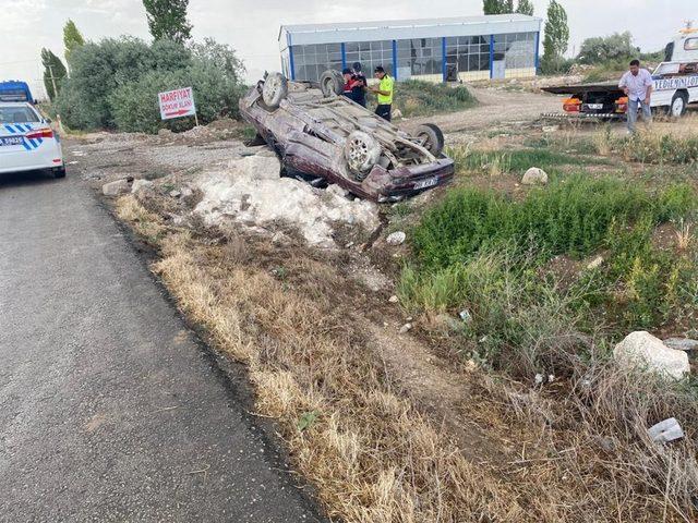 Konya’da otomobil takla attı: 1 yaralı