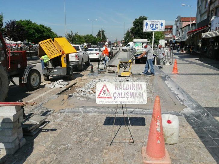 Düzce’de kaldırım çalışmaları devam ediyor G1