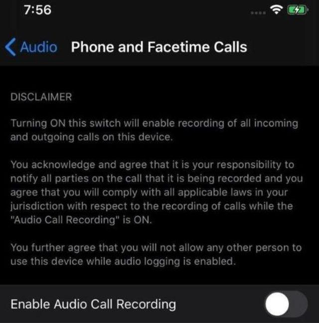 iOS 14 arama kaydetme