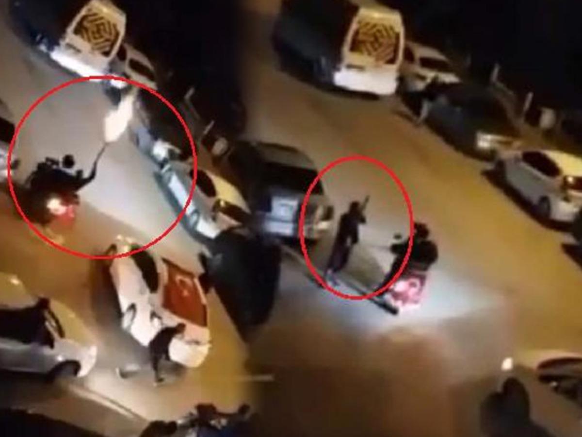 Ankara'da dehşete d&uuml;ş&uuml;ren g&ouml;r&uuml;nt&uuml;ler! Pompalı t&uuml;fek ve tabancayla havaya ateş a&ccedil;tılar